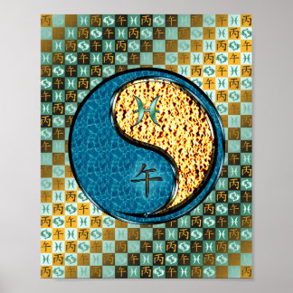 Fische und Feuerpferde Poster
