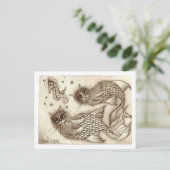 Fische und Haustiere Postkarte (Stehend Vorderseite)