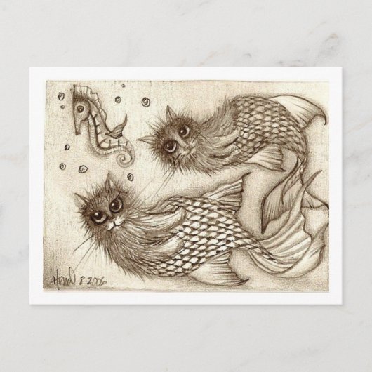 Fische und Haustiere Postkarte (Vorderseite)