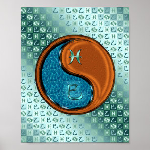 Fische und Holzschlange Poster