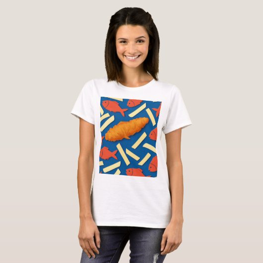 Fische und Hühner T-Shirt (Vorne ganz)