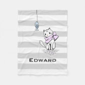 Fische und Katzen Fleecedecke (Vorderseite)