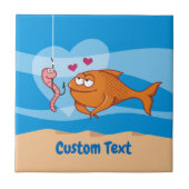 Fische und Köder in der Keramik Liebe Fliese (Vorderseite)