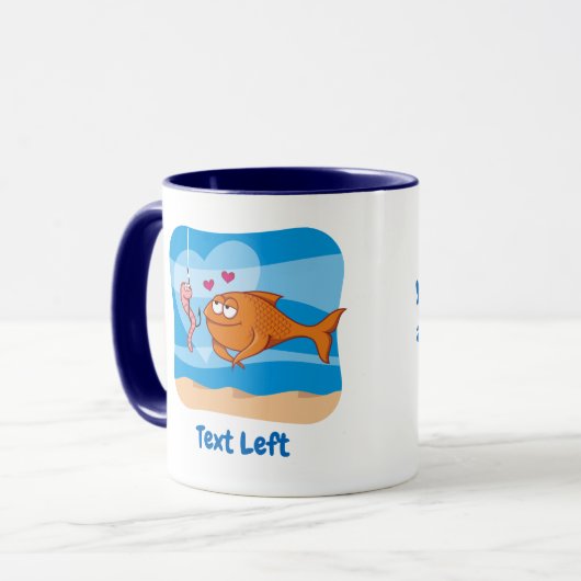 Fische und Köder in der Tasse der Liebe (Vorderseite Links)