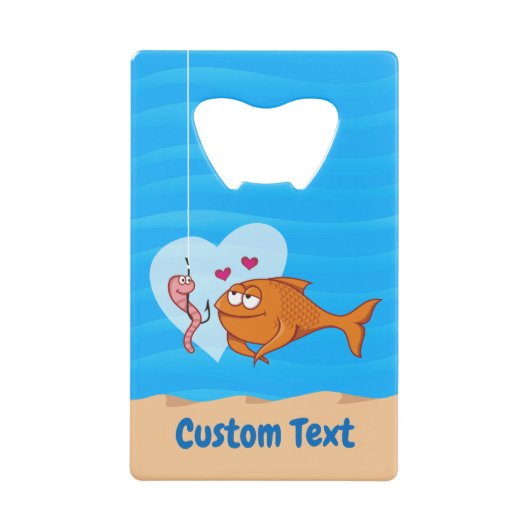 Fische und Köder in Liebe Kreditkarte Flaschenöffn Geldbeutel Flaschenöffner (Vorderseite)