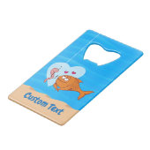 Fische und Köder in Liebe Kreditkarte Flaschenöffn Geldbeutel Flaschenöffner (Vorderseite Schrägansicht)