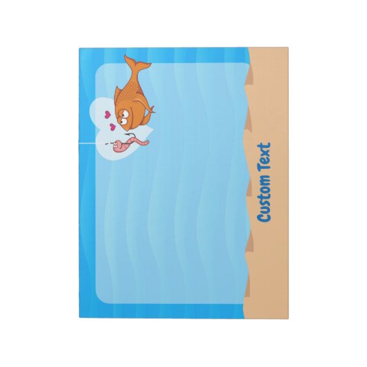 Fische und Köder in Liebe Notizblock (Rotiert)