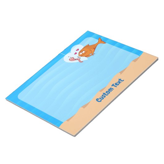 Fische und Köder in Liebe Notizblock (angewinkelt)