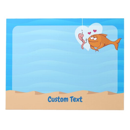 Fische und Köder in Liebe Notizblock (Vorderseite)