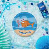 Fische und Köder in Liebe Papier Plättchen Pappteller (Party)