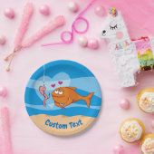 Fische und Köder in Liebe Papier Plättchen Pappteller (Party)