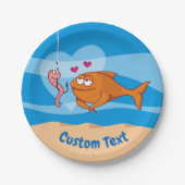 Fische und Köder in Liebe Papier Plättchen Pappteller (Vorderseite)