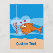 Fische und Köder in Liebe Postkarte (Vorderseite)