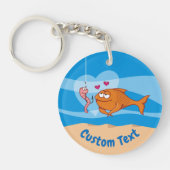 Fische und Köder in Liebe Schlüsselanhänger (Vorderseite)