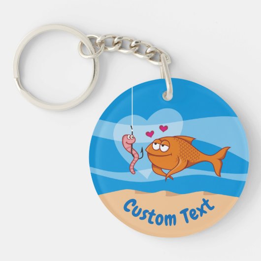 Fische und Köder in Liebe Schlüsselanhänger (Vorderseite)