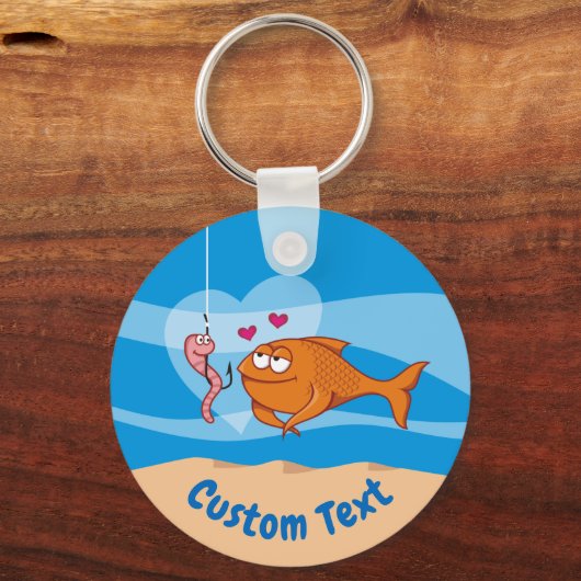 Fische und Köder in Liebe Schlüsselanhänger (Vorderseite)