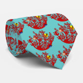 Fische und Korallen-Gekritzel-Kunst-Krawatte Krawatte (Gerollt)