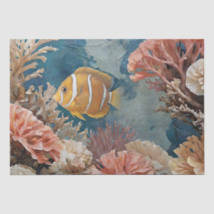 Fische und Korallenakrylgemälde Seidenpapier