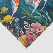 Fische und Korallenakrylgemälde Seidenpapier (Detail)