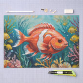 Fische und Korallenakrylgemälde Seidenpapier (Handwerk)