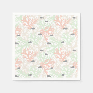 Fische und Korallenpastellpapier Napkins Serviette