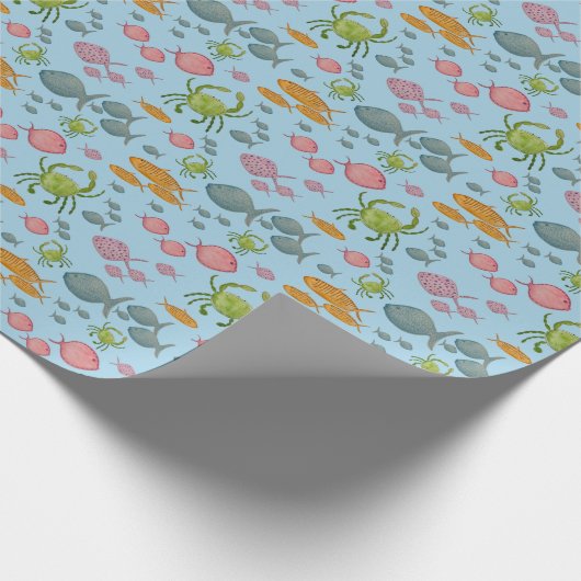 Fische und Krebse Geschenkpapier (Ecke)