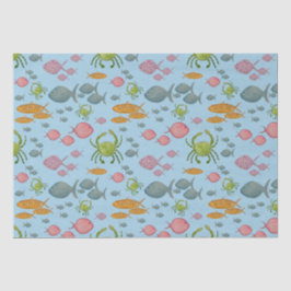 Fische und Krebse Seidenpapier