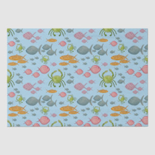 Fische und Krebse Seidenpapier