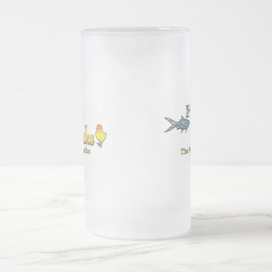 Fische und Küken Mattglas Bierglas (Mittel)