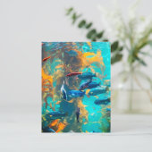 Fische und Meeresalgen Postkarte (Stehend Vorderseite)