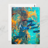 Fische und Meeresalgen Postkarte (Vorne/Hinten)