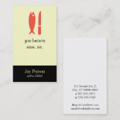 Fische und Messer Visitenkarte (Vorne/Hinten)