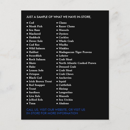 Fische und Möwen, Fischfänger/Ehefrau, Fischmarkt Flyer (Hinten)