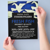 Fische und Möwen, Fischfänger/Ehefrau, Fischmarkt Flyer (Hand)