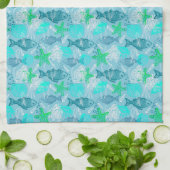 Fische und Muscheln Geschirrtuch (Gefaltet)