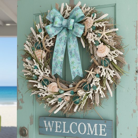 Fische und Muscheln Satinband