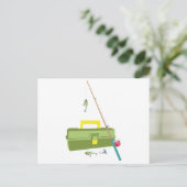 Fische und Tackle Box Postkarte (Stehend Vorderseite)