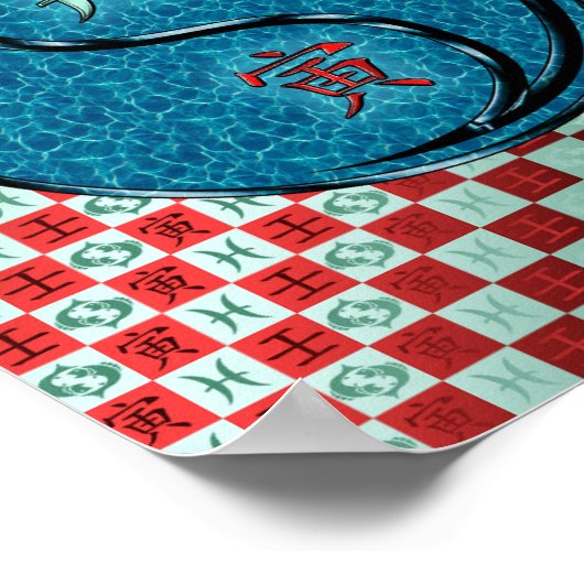 Fische und Wasser Tiger Poster (Ecke)