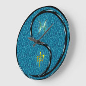 Fische und Wasseraffe Große Wanduhr (Winkel)