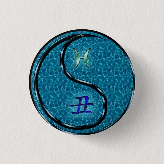 Fische und Wasserbüffel Button (Vorderseite)