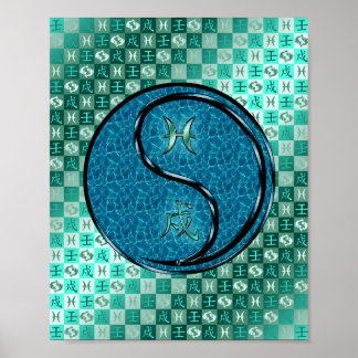 Fische und Wasserhund Poster