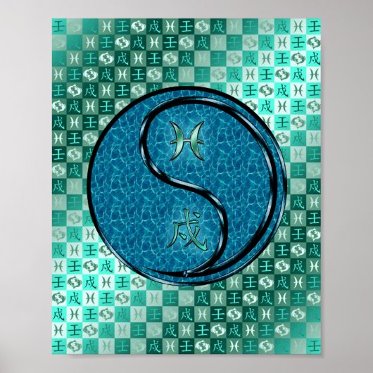 Fische und Wasserhund Poster (Vorne)