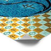 Fische und Wasserpferde Poster (Ecke)