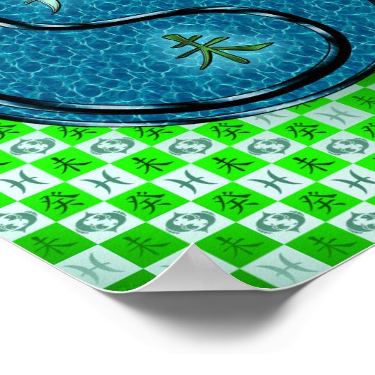 Fische und Wasserziege Poster (Ecke)