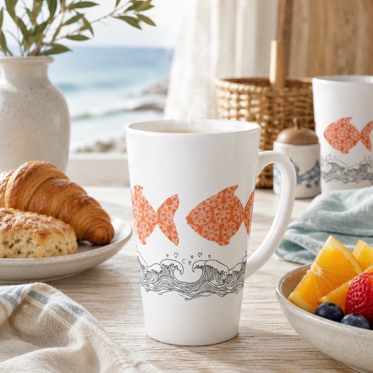 Fische und Wellen Milchtasse
