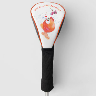 Fische und Wurm Liebe Romantischer Cartoon Zeichne Golf Headcover