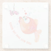 Fische und Wurm Liebe Untersetzer Cartoon (Rückseite)