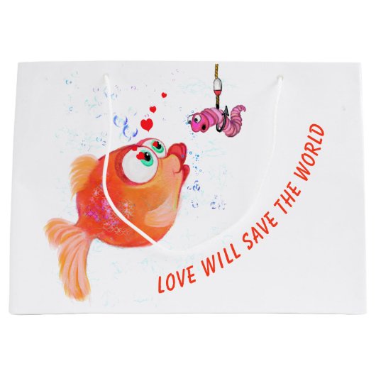 Fische und Wurmbeutel Große Geschenktüte (Vorderseite)