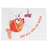 Fische und Wurmbeutel Große Geschenktüte (Rückseite)