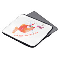 Fische und Wurmfische Liebe Romantischer Laptop-Si
